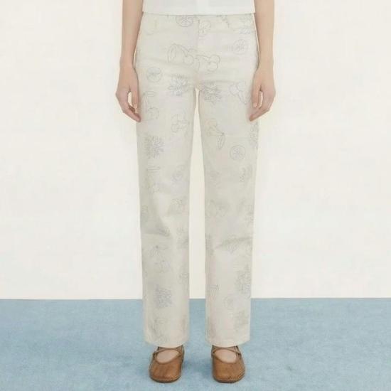  타이니 빅 시스터 데님 팬츠 마루 프루츠  오프 화이트 - TINY BIG SISTER