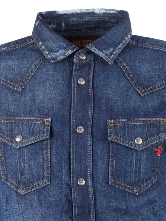  디젤 데님 셔츠 셔츠 블루 - DIESEL