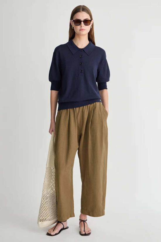  어피스 어파트 스웨터 Apiece Apart Oda Polo Sweater Midnight