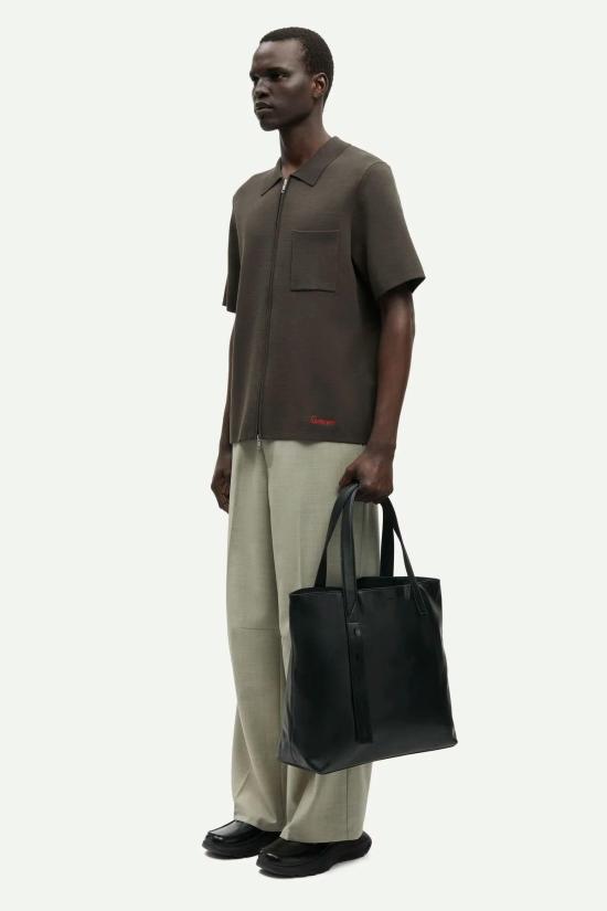  삼소앤삼소 반팔 티셔츠 Samsøe Samsøe Sarico 지퍼 셔츠 - SAMSOE SAMSOE