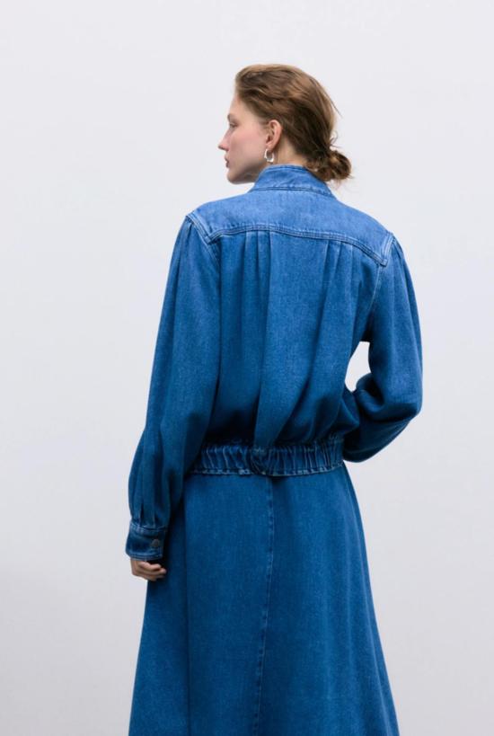  더뉴소사이어티 데님 자켓 뉴 소사이어티 텐셀 재킷 미드 데님 - THE NEW SOCIETY