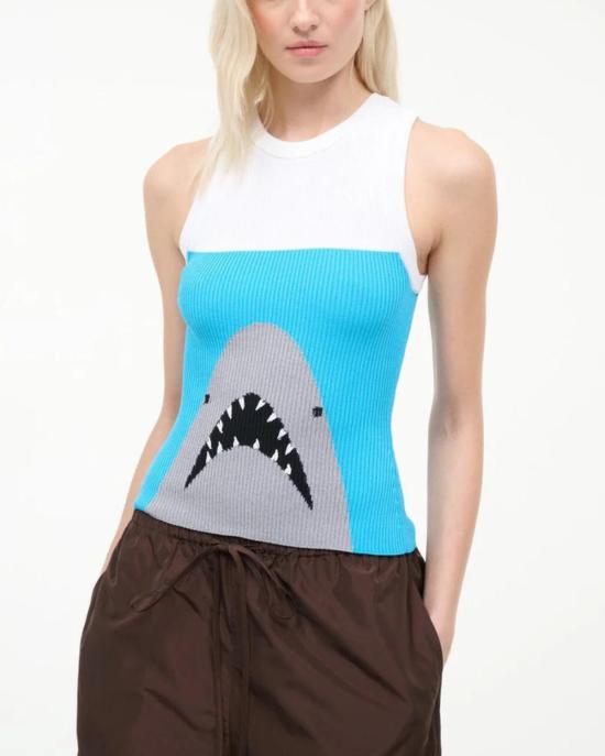  스타우드 민소매 티셔츠 말리아 탱크 그레이트 화이트 - STAUD