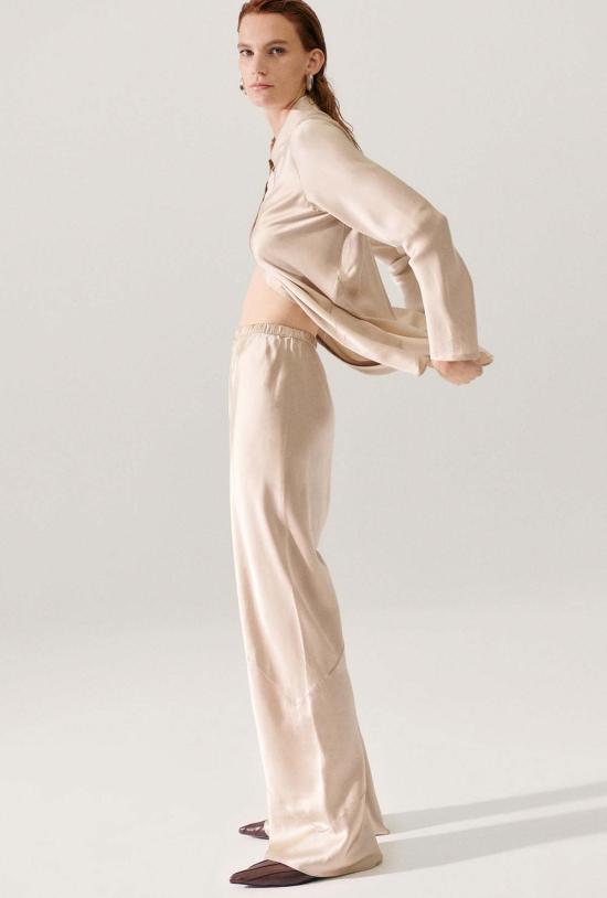  실크 런드리 스트레이트 팬츠 스플라이스 바이어스컷 팬츠 헤이즐넛 - SILK LAUNDRY