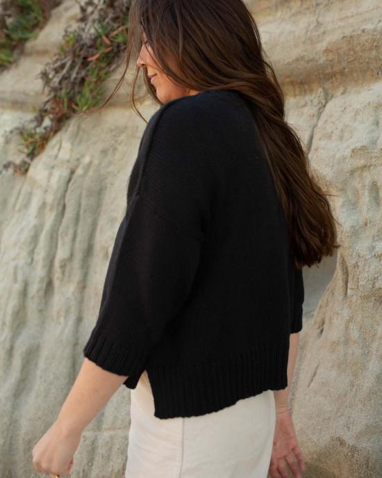  어니스트 코튼 민소매 티셔츠 크롭 니트 초콜릿/블랙/화이트/크림 - HONEST COTTON