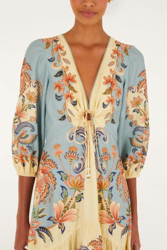  팜 리오 롱 원피스 보호 뷰티 버터 맥시 드레스 버터 옐로우 - FARM RIO