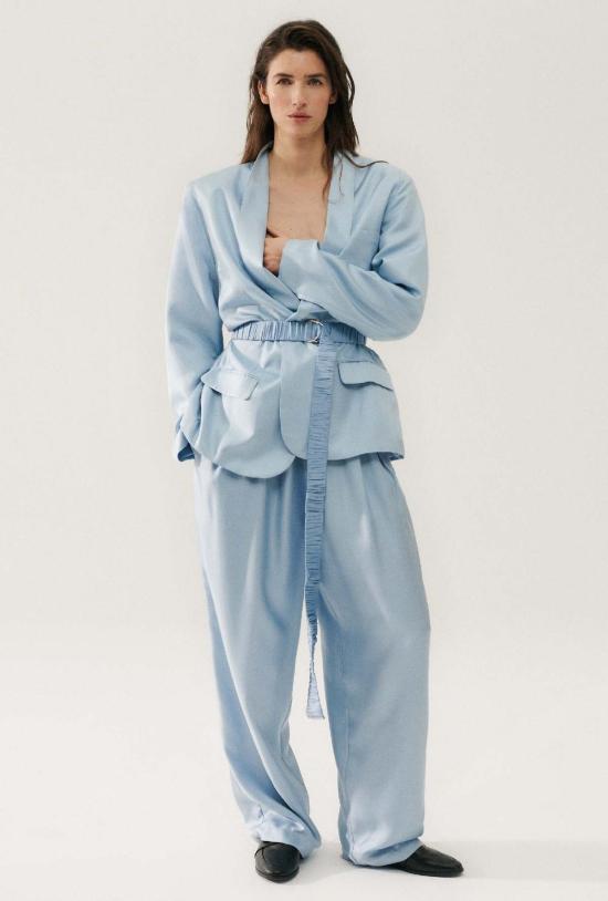  실크 런드리 레귤러 벨트 실크 세탁 넓은 긴  하늘 - SILK LAUNDRY