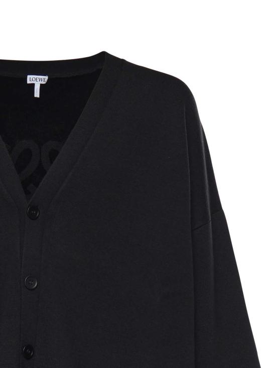  로에베 가디건 울 블렌드  블랙 - LOEWE