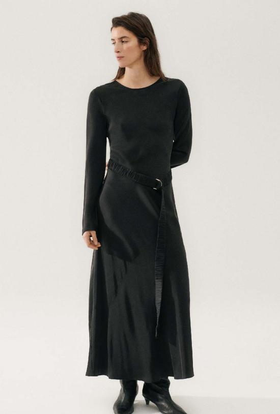  실크 런드리 레귤러 벨트 실크 세탁용 와이드 롱  블랙 - SILK LAUNDRY