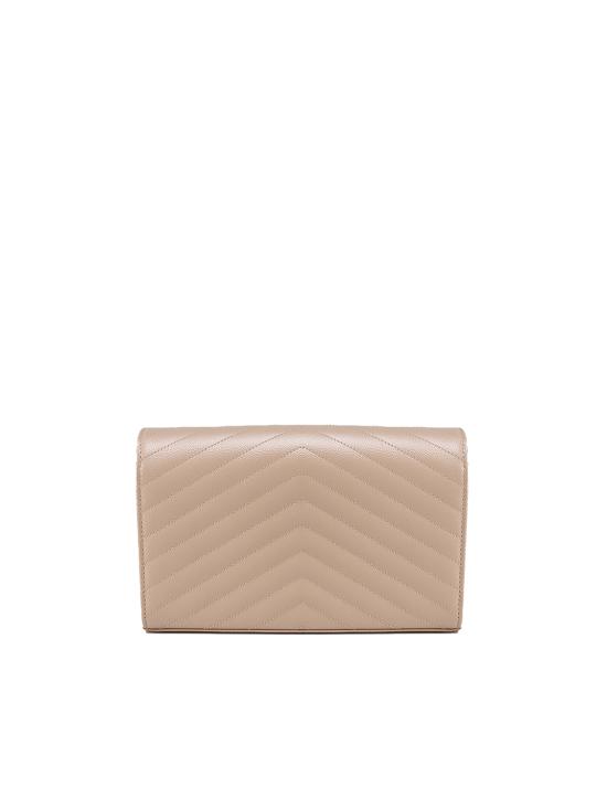 26SS 생로랑 레더 카산드라 체인 월렛 377828 BOW012721 Dark beige - SAINT LAURENT