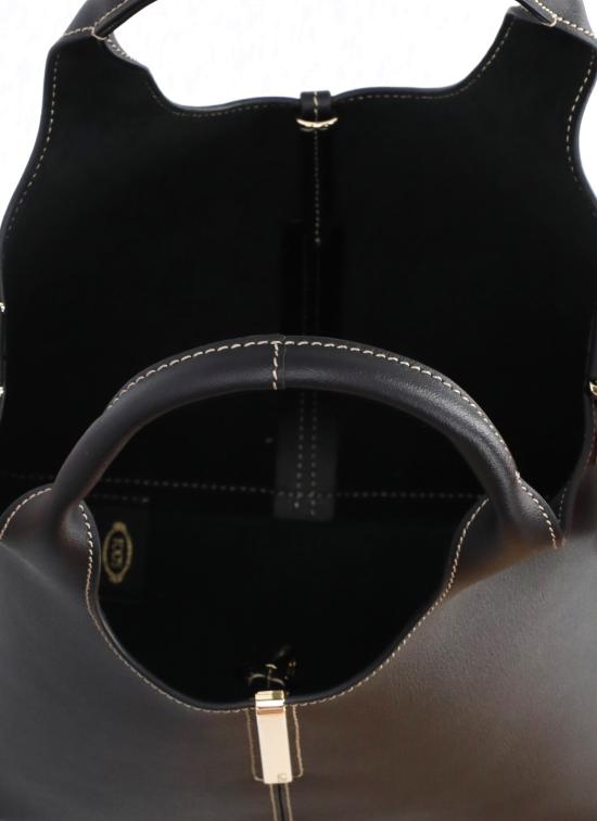 26SS 토즈 레더 미니 토트 쇼핑백 XBWEBRF0100UBL B999 Black - TODS