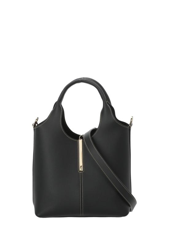 26SS 토즈 레더 미니 토트 쇼핑백 XBWEBRF0100UBL B999 Black