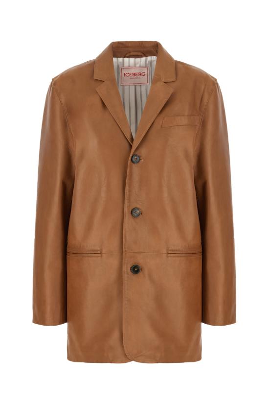 26SS 아이스 비 아이스버그 가죽 자켓 ZL106806 2218 REDDISH BROWN