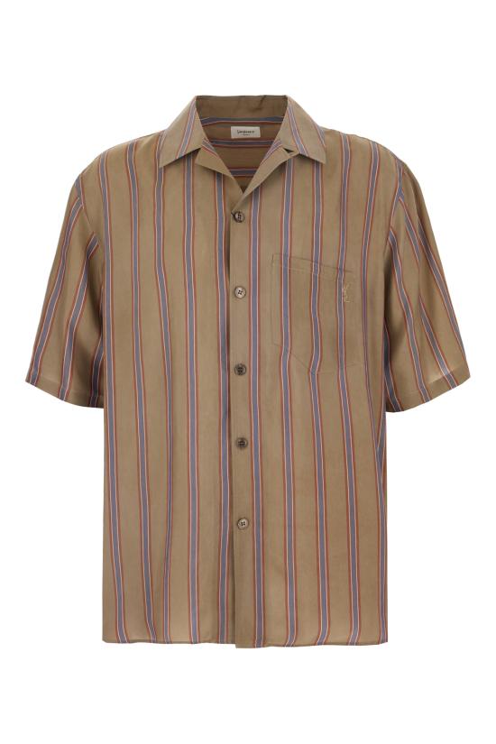 26SS 생로랑 긴팔 셔츠 859775Y2N33 2849 TAUPE BLEU ROUGE