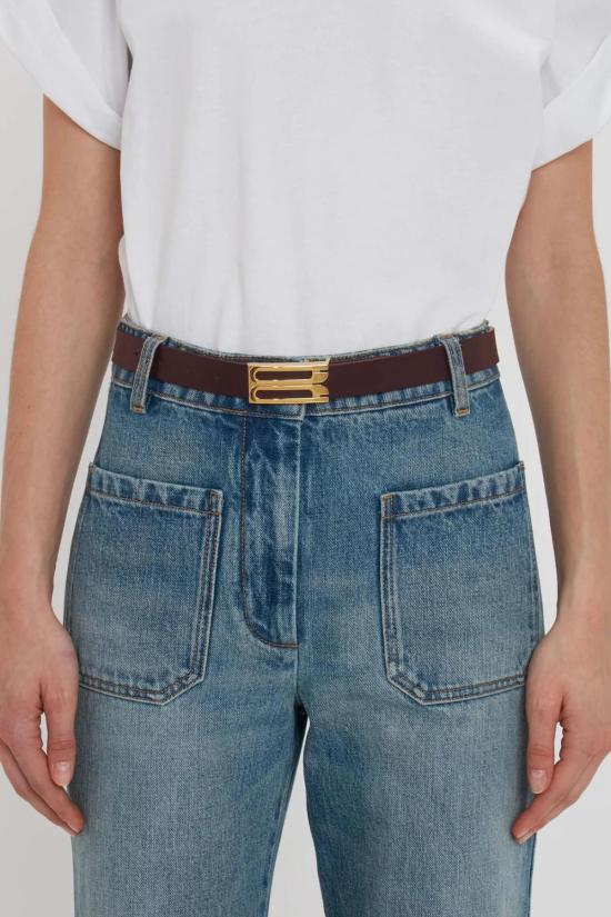  빅토리아 베컴 레귤러 벨트 도리안 프레임  버건디 - VICTORIA BECKHAM