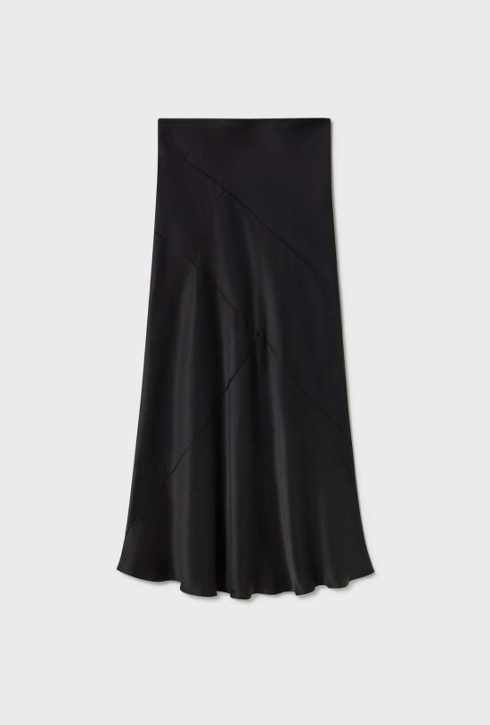  실크 런드리 롱 스커트 스플라이스 롱 바이어스컷 스커트 블랙 - SILK LAUNDRY
