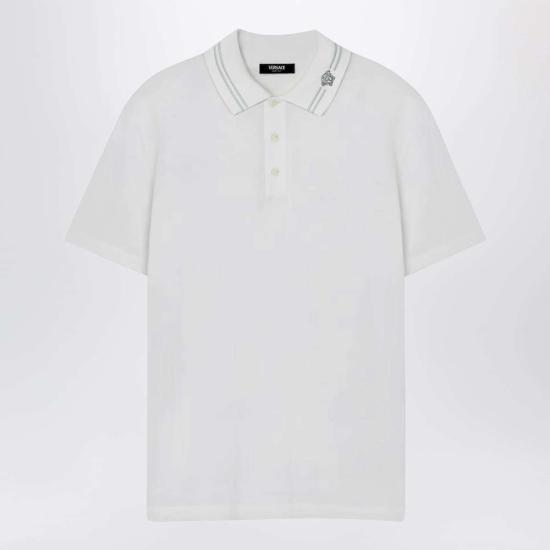  베르사체 폴로 티셔츠 폴로 셔츠 옵티컬 화이트