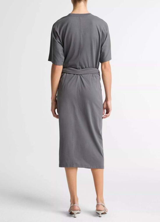  빈스 미디 스커트 코튼 픽스드 랩 스커트 - VINCE