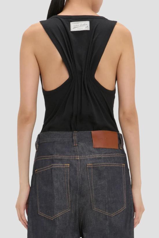  빅토리아 베컴 민소매 티셔츠 스플릿 탱크탑 블랙 - VICTORIA BECKHAM