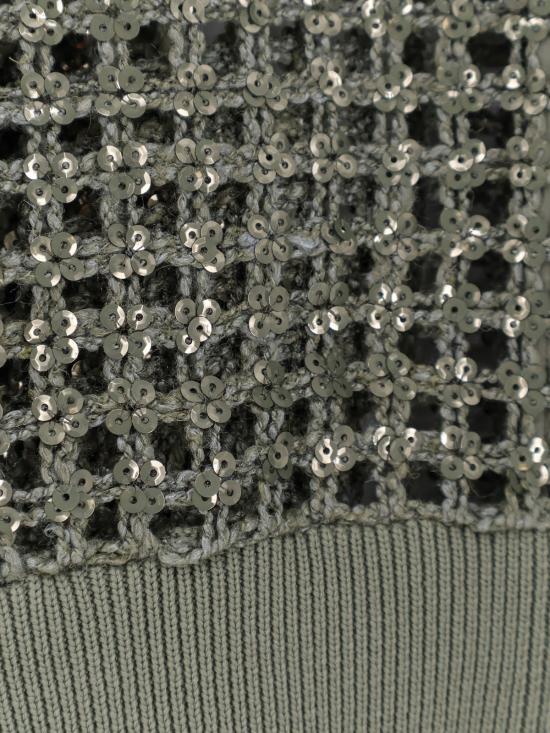  브루넬로 쿠치넬리 가디건 의 눈부신 망사 자수 실크 및 린넨  유칼립투스 - BRUNELLO CUCINELLI