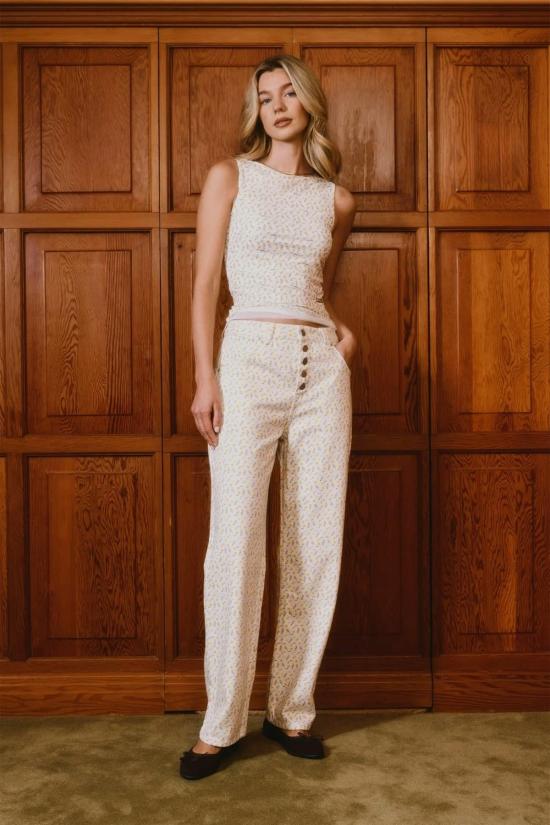  하우스오브써니 블라우스 써니 하우스 더블 레이어 버터컵 메쉬 탑 버터 - HOUSE OF SUNNY