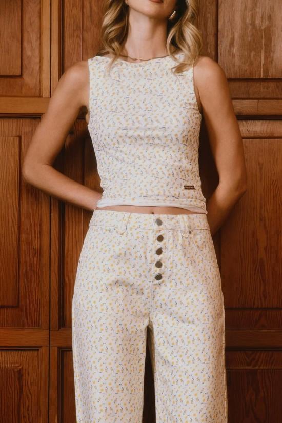  하우스오브써니 블라우스 써니 하우스 더블 레이어 버터컵 메쉬 탑 버터 - HOUSE OF SUNNY