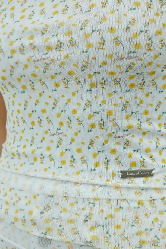  하우스오브써니 블라우스 써니 하우스 더블 레이어 버터컵 메쉬 탑 버터 - HOUSE OF SUNNY