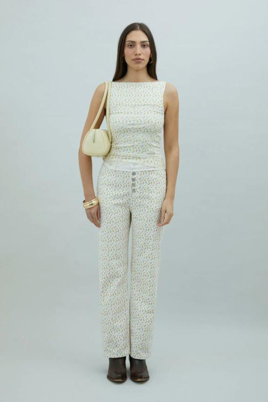  하우스오브써니 블라우스 써니 하우스 더블 레이어 버터컵 메쉬 탑 버터 - HOUSE OF SUNNY