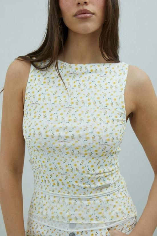  하우스오브써니 블라우스 써니 하우스 더블 레이어 버터컵 메쉬 탑 버터 - HOUSE OF SUNNY