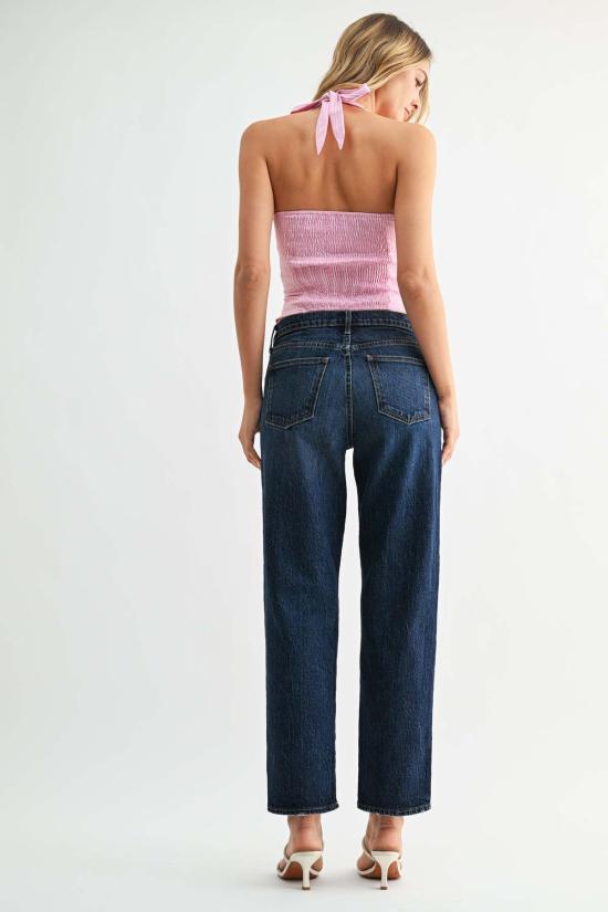  저스트 블랙 데님 데님 팬츠 이지 스트레이트 진 다크 데님 - JUST BLACK DENIM