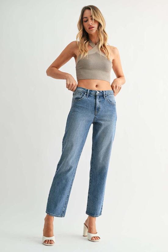  저스트 블랙 데님 데님 팬츠 이지 스트레이트 진 다크 데님 - JUST BLACK DENIM