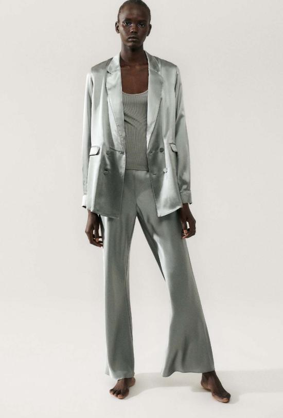  실크 런드리 스트레이트 팬츠 실크 세탁 바이어스컷 팬츠 문 팬츠 문 - SILK LAUNDRY