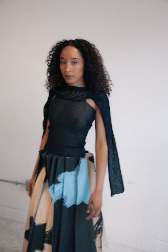  ULIKASANCTUS 민소매 티셔츠 울리카 산투스 시스루 탱크탑 - OTHER BRANDS