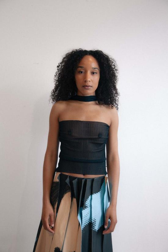  ULIKASANCTUS 민소매 티셔츠 울리카 산투스 시스루 탱크탑 - OTHER BRANDS