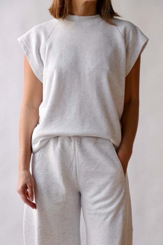  티비 블라우스 스프링 트위디 스웨트셔츠 민소매 탑 화이트 멀티 - TIBI