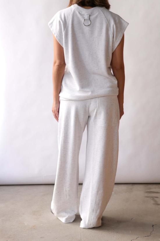  티비 블라우스 스프링 트위디 스웨트셔츠 민소매 탑 화이트 멀티 - TIBI