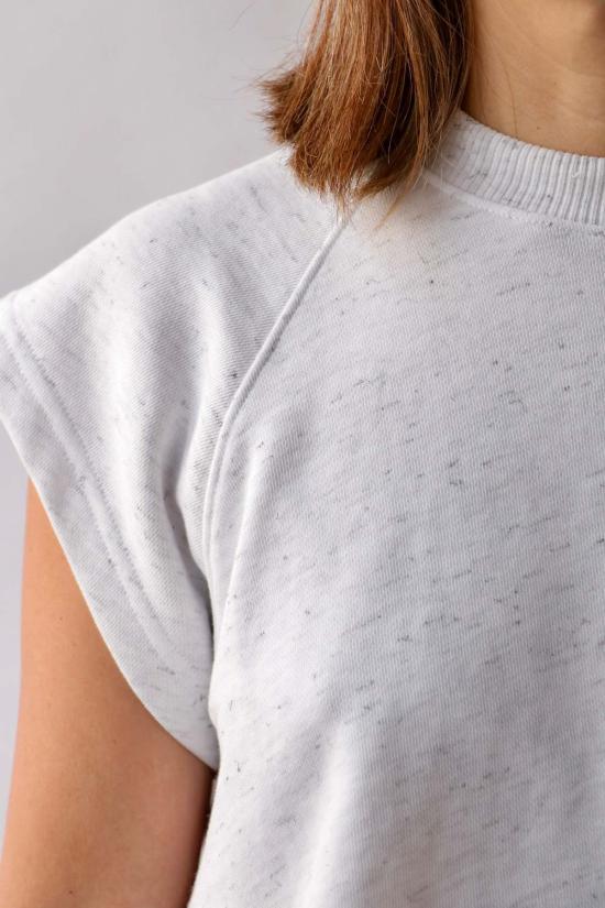  티비 블라우스 스프링 트위디 스웨트셔츠 민소매 탑 화이트 멀티 - TIBI