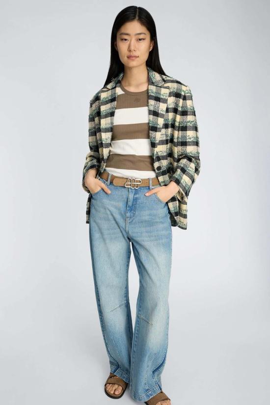  문테 데님 팬츠 보디 와이드 레그 진