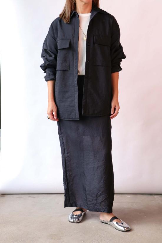  크리스티앙 뵈이넝스 롱 스커트 Christian Wijnants Susalo 스커트 네이비 - CHRISTIAN WIJNANTS