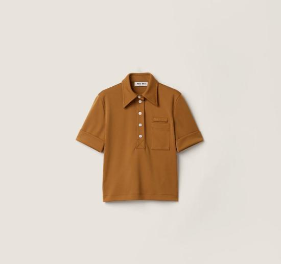 26SS 미우미우 반팔 티셔츠 MT2204SOOO14OA F0401 CANNELLA