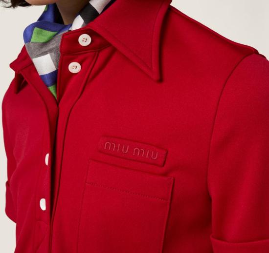 26SS 미우미우 반팔 티셔츠 MT2204SOOO14OA F0041 RUBINO - MIU MIU