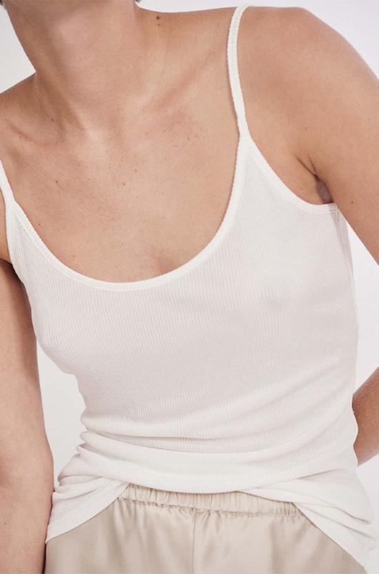  실크 런드리 캐미솔 실크 세탁용 골지  화이트