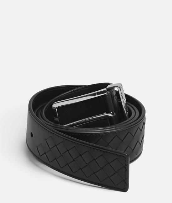 25FW 보테가베네타 가죽 벨트 843902V5XN1 8803 BLACKSILVER 8803 BLACK SILVER - BOTTEGA VENETA