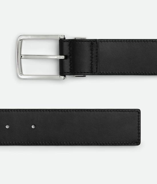 25FW 보테가베네타 가죽 벨트 843902V5XN1 8803 BLACKSILVER 8803 BLACK SILVER - BOTTEGA VENETA