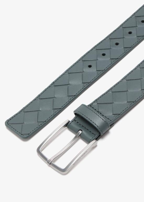 25FW 보테가베네타 인트레치아토 레더 벨트 609182VCPQ3 1614 SLATESILVER 1614 SLATE SILVER - BOTTEGA VENETA