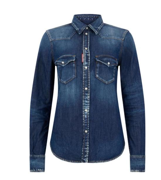 26SS 디스퀘어드2 데님 셔츠 S75DL0954S30341 470 NAVY BLUE