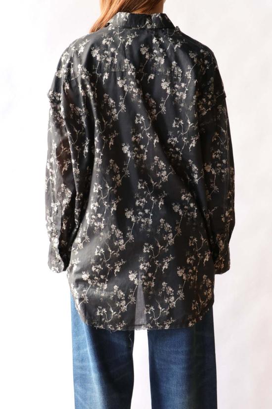  알13 탑 R13 찢어진 솔기 러플 셔츠 - R13