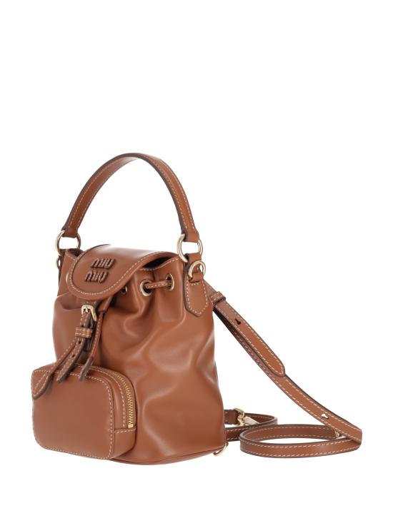 26SS 미우미우 레더 미니 백팩 5BZ045VOOM2CRW F0046 COGNAC - MIU MIU