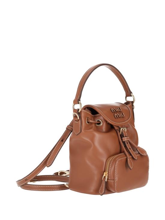 26SS 미우미우 레더 미니 백팩 5BZ045VOOM2CRW F0046 COGNAC - MIU MIU