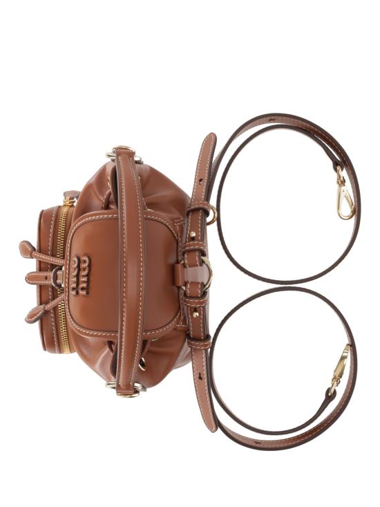 26SS 미우미우 레더 미니 백팩 5BZ045VOOM2CRW F0046 COGNAC - MIU MIU