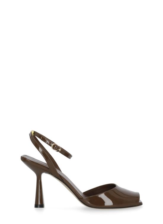 26SS 스튜어트 와이츠먼 힐/펌프스 VAL SANDAL 85 PATENTWALNUT Brown